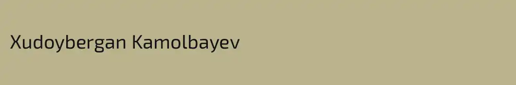 Xudoybergan Kamolbayev